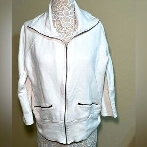Coldwater Creek Women's 100% cotton White Zip-Up Jacket